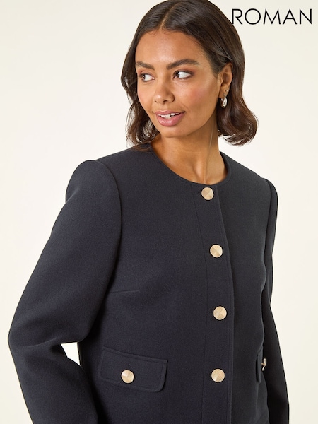 Roman Blue Cosy Buttoned Pocket Jacket (G53384) | £58