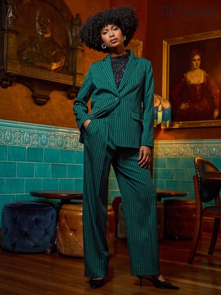 Roman Green Classic Pinstripe Blazer (G53385) | £60