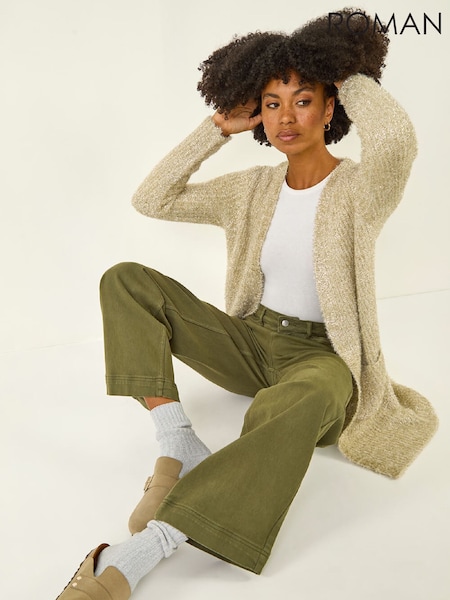 Roman Metallic Longline Knit Cardigan (G53407) | £48