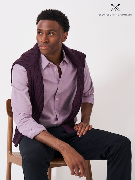 Crew Clothing Purple Slim Fit Oxford Shirt (G53418) | £59