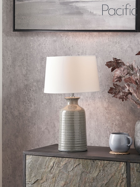 Pacific Green Helka Reactive Glaze Table Lamp (G53527) | £90