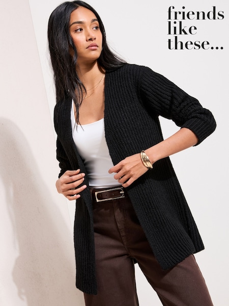 Friends Like These Black Chunky Longline Cardigan (G53754) | £34