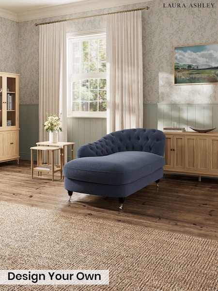 Lundar Chenille/Navy Blue - Hathersage By Laura Ashley
