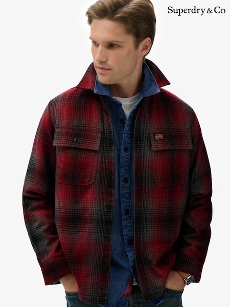 Superdry Red Wool Miller Overshirt (G53919) | £75
