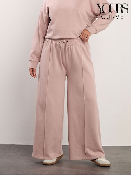 Yours Curve Pink Wide Leg Joggers (G54142) | £24