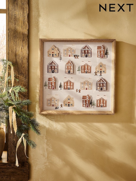 3d Gingerbread House Scene Framed Wall Art