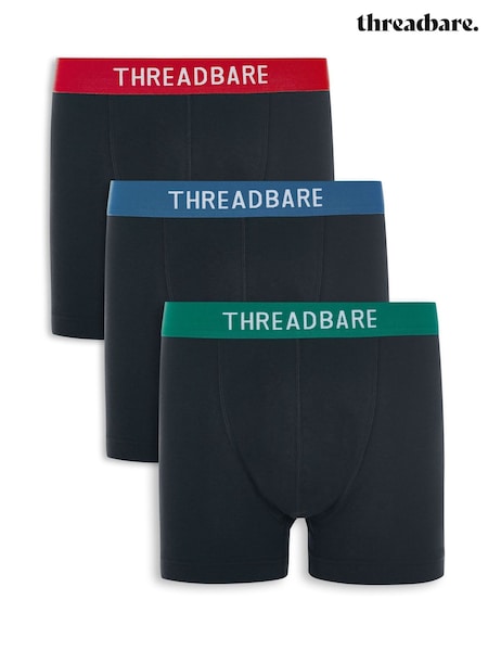 Threadbare Black Hipster Fit Boxer Shorts 3 Pack (G54415) | £18