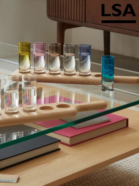LSA International Clear Vodka Set and Oak Paddle L40cm (G54470) | £51