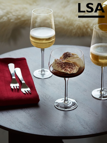 LSA International Set of 2 Clear Arc Flute Glasses 280ml (G54476) | £21