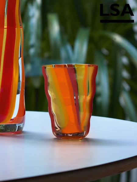 LSA International Set of 2 Orange Folk Tumblers 280ml (G54482) | £60