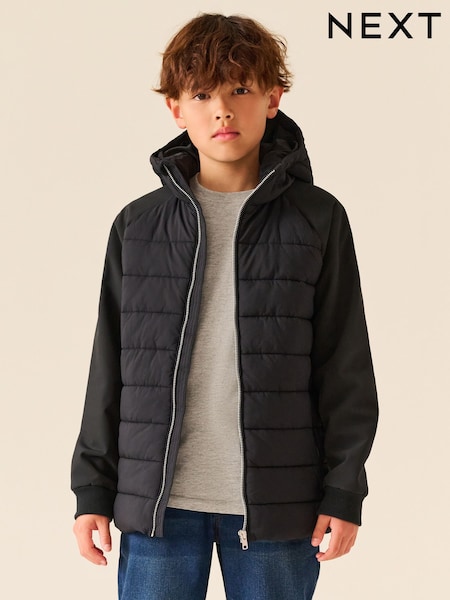 Black - Hybrid Padded Jacket (3-16yrs)