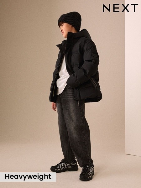 Black - Waterproof Padded Coat (3-17yrs)