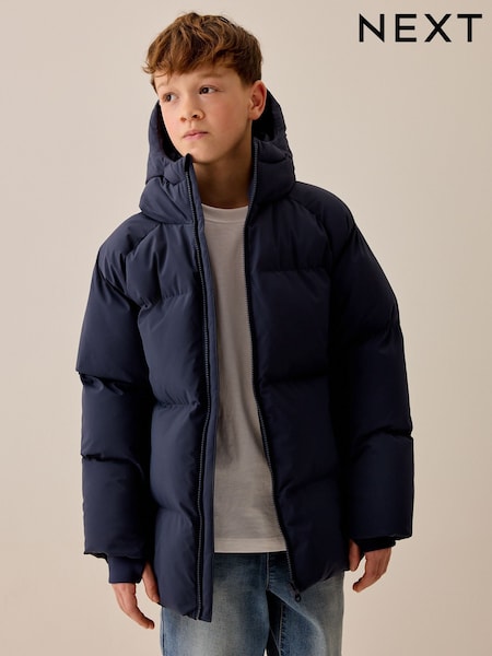 Navy - Microfleece Lined Padded Coat (3-17yrs)