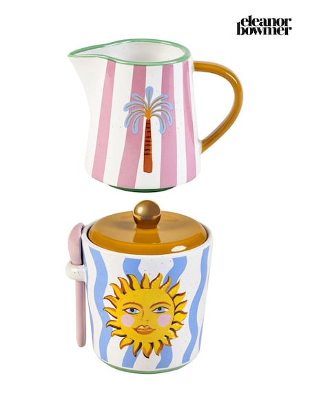 Eleanor Bowmer Multi Electric Coast Creamer Jug With Sugar Pot And Spoon Rest (G54852) | £33