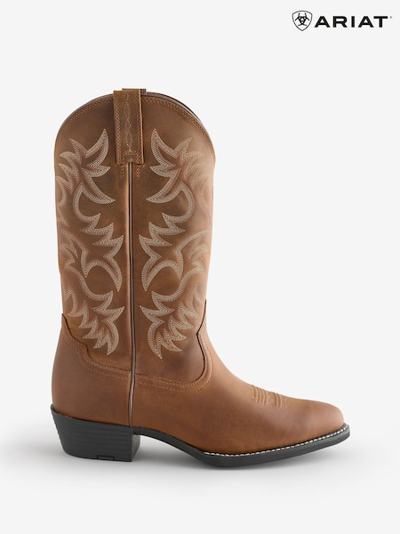 Ariat Brown Heritage Western R Toe Boots (G54928) | £175