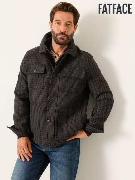 Charcoal Grey Check - Regular Fatface Jacket