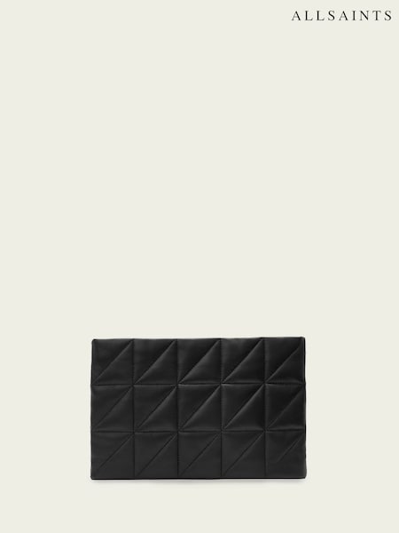 AllSaints Black Bettina Quilt Clutch (G54953) | £129