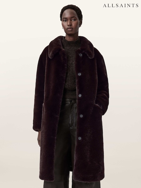AllSaints Brown Sora Coat (G54956) | £299