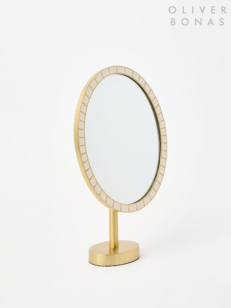 Oliver Bonas Cream Cilo Pivoting Dressing Table Mirror (G54999) | £50