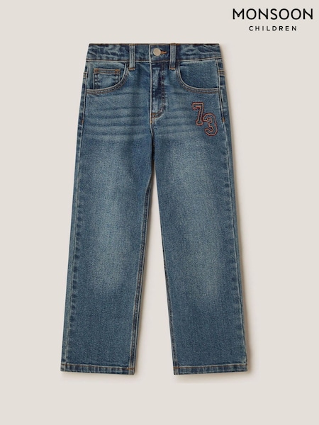 Monsoon Blue 73 Logo Straight Leg Jeans (G55009) | £26 - £30