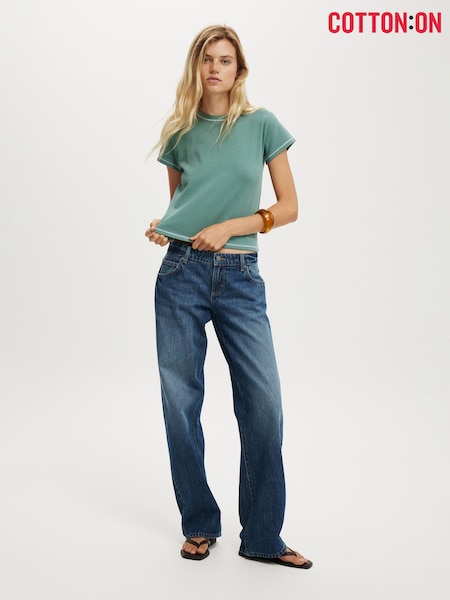 Cotton On Dark Blue Low Rise Straight Jeans (G55017) | £45