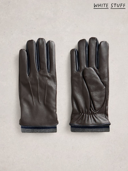 White Stuff Brown Levi Leather Gloves (G55032) | £39