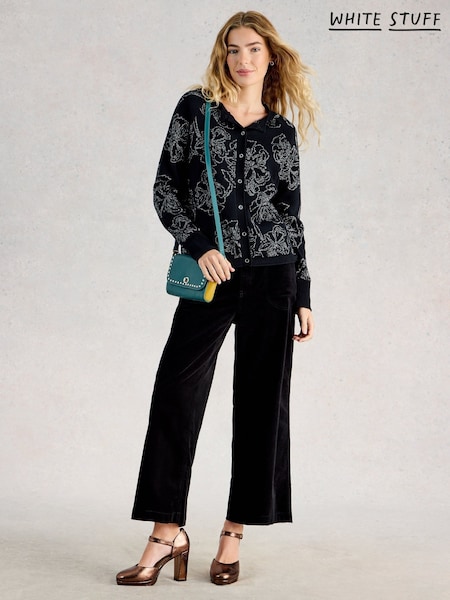 White Stuff Black Lulu Lurex Cardigan (G55037) | £55