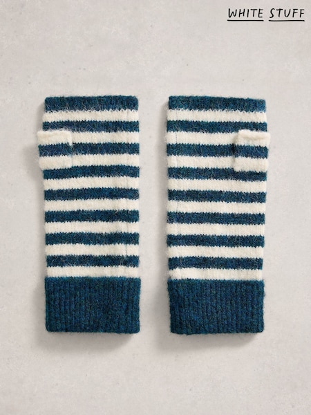 White Stuff Blue Emma Fingerless Gloves (G55040) | £25