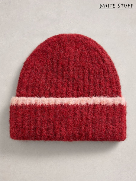 White Stuff Red Emma Knitted Beanie (G55047) | £25
