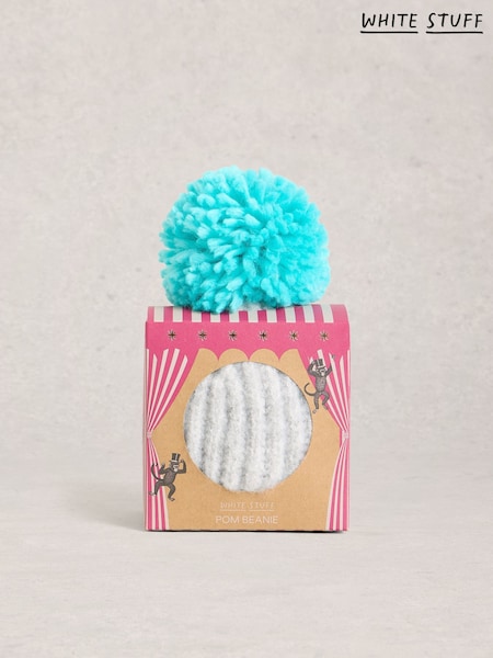 White Stuff Blue Pom in a Box Hats (G55051) | £29