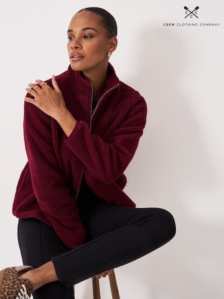 Crew Clothing Red Borg Zip Through Fleece (G55236) | £69