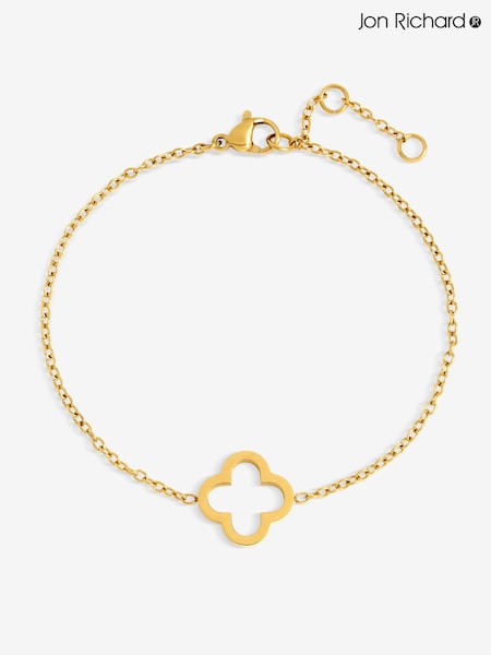 Jon Richard Gold Plated Waterproof Clover Bracelet (G55355) | £20