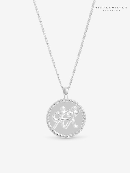 Simply Silver 925 Sterling Silver Zodiac Pendant - Gemini (G55539) | £40