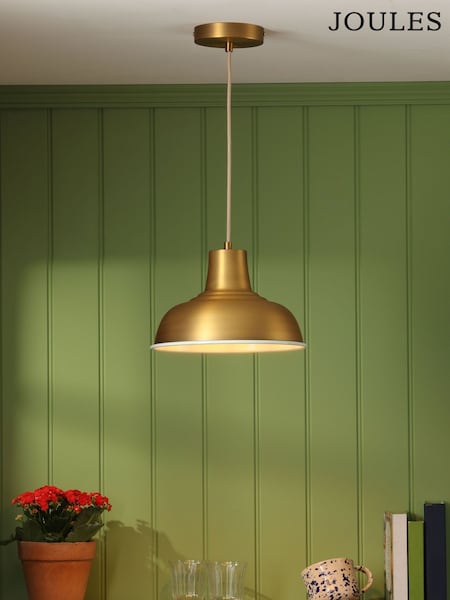 Joules Brass Hatfield Industrial Pendant Ceiling Light (G55603) | £70