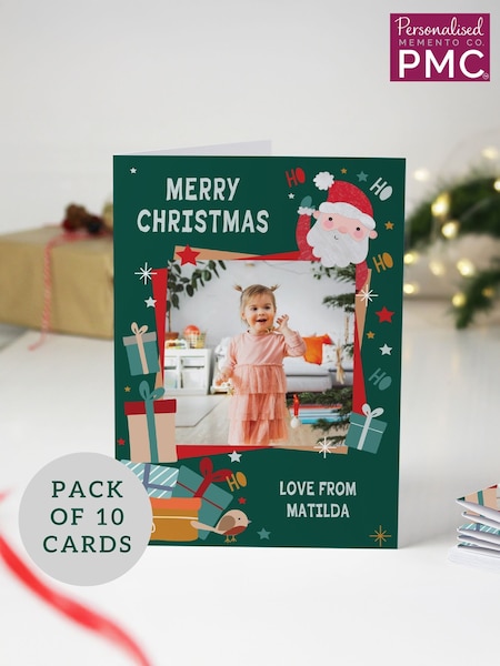 PMC 10 Pack Personalised Photo Upload Christmas Cards (G55614) | £13