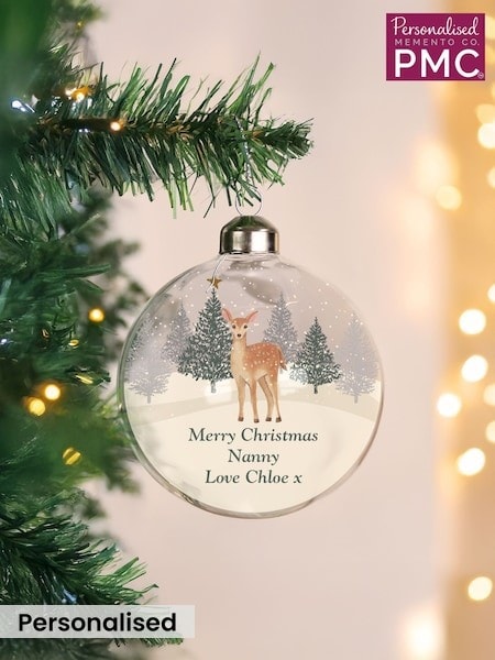 PMC Personalised Christmas Deer Christmas Bauble (G55620) | £15