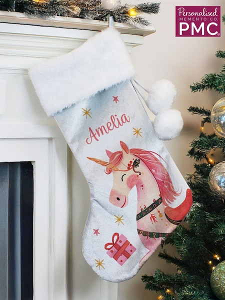 PMC Personalised Unicorn Christmas Stocking (G55641) | £16