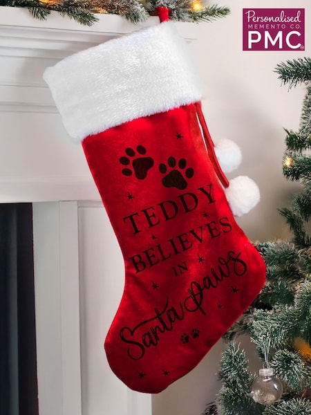 PMC Personalised Santa Paws Christmas Stocking (G55651) | £16