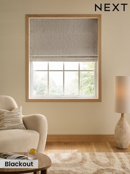 Ready Made Blackout/thermal Cosy Herringbone Roman Blinds