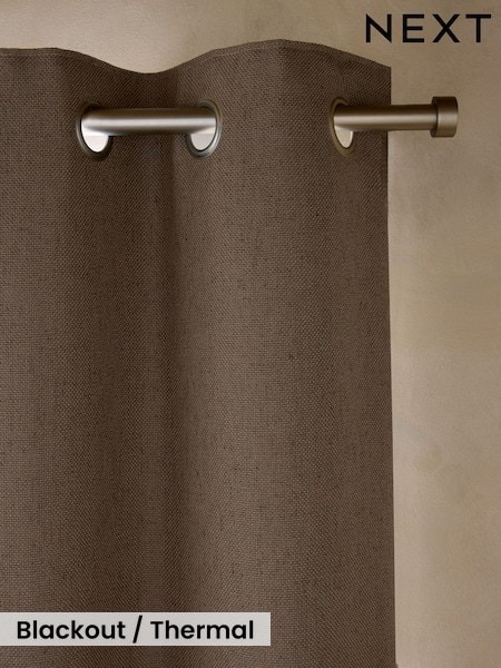 Soft Weave Linen Blend Eyelet Curtains