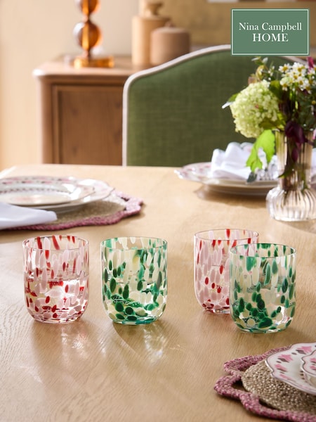 Nina Campbell Set Of 4 Confetti Tumbler Glasses