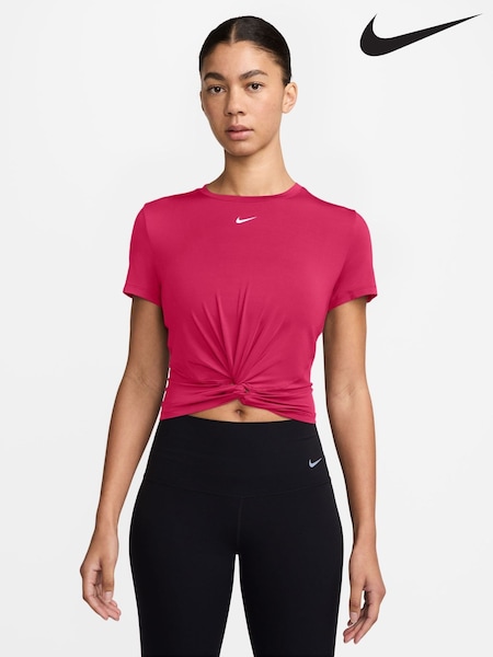 Nike Pink One Dri-FIT Twist Short Sleeve T-Shirt (G55712) | £33