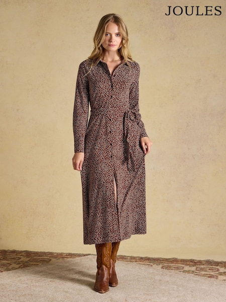 Brown Spot - Joules Theodora Jersey Shirt Dress