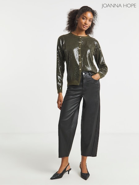 Joanna Hope Green Sequin Knitted Cardigan (G56130) | £59