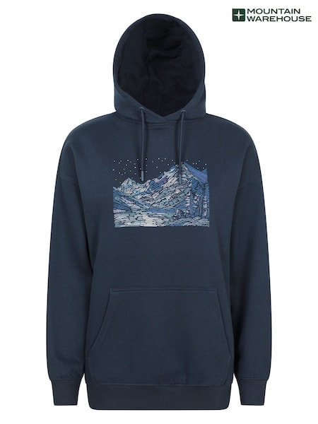 Mountain Warehouse Blue Printed Nightscape  Relaxed Fit Hoodie (G56234) | £35