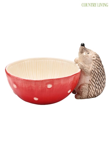 Country Living White Toadstool & Hedgehog Serving Bowl (G56263) | £24