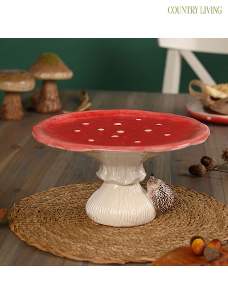 Country Living Red Toadstool & Hedgehog Cake Stand (G56266) | £28