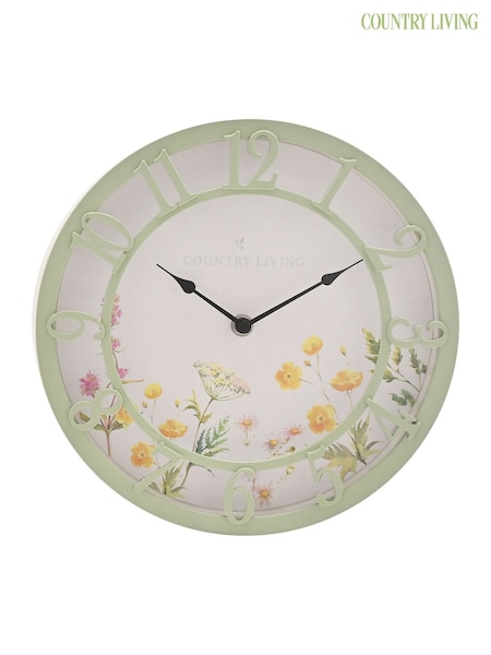 Country Living Green Floral Outdoor Clock (G56287) | £22
