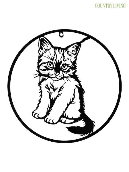 Country Living Black Metal Cat Wall Art (G56425) | £16