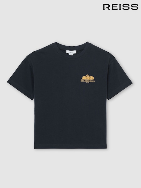 Reiss Navy Dalby 13-14 yrs Cotton Nature Reserve Logo T-Shirt (G56504) | £22